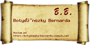 Botyánszky Bernarda névjegykártya